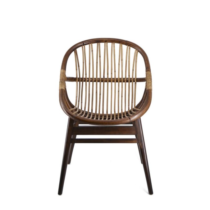 Sillón rattan ovalado - 60 x 56 x 95h