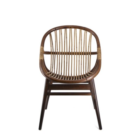 Sillón rattan ovalado - 60 x 56 x 95h