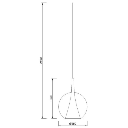 Colgante de bola de cristal 2.5M-E27 serie ELSA Transparente - 25x35h
