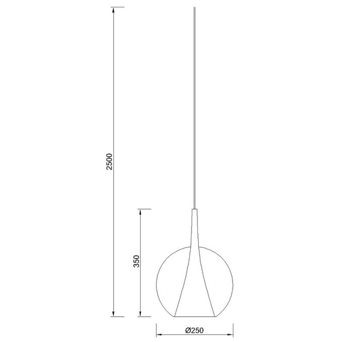 Colgante de bola de cristal 2.5M-E27 serie ELSA Bronce - 25x35h