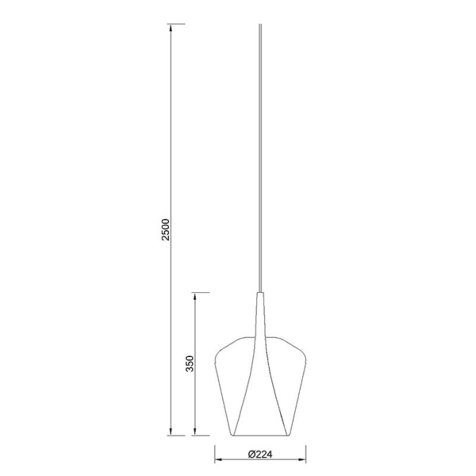 Colgante de campana de cristal 2.5M-E27 serie ELSA Bronce - 22.5x35h