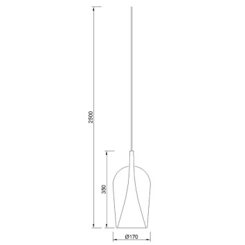 Colgante de el champ de cristal 2.5M-E27 serie ELSA Cobre - 35x17h 2