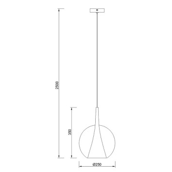 Colgante 1 Luz serie ELSA Oro - 25x35-200h 2