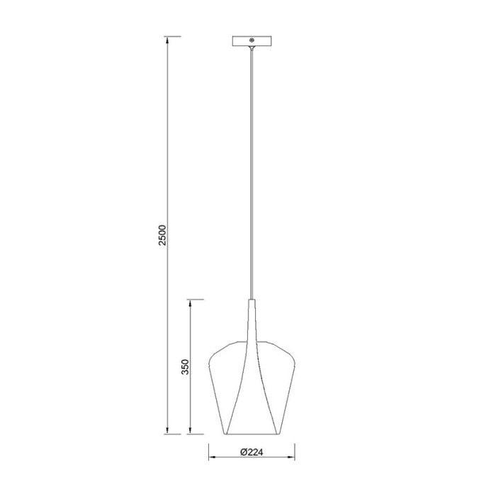 Colgante 1 Luz serie ELSA Cromo - 22.5x35-200h