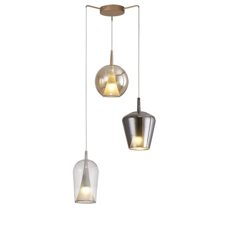 Colgante 3 Luces serie ELSA Oro - 57x35-250h