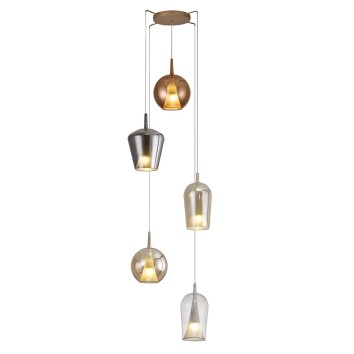 Colgante 5 Luces serie ELSA Oro - 68.5x35-250h