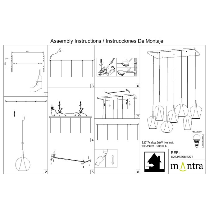 Floron de techo 7L serie ELSA Blanco - 96x46x3h