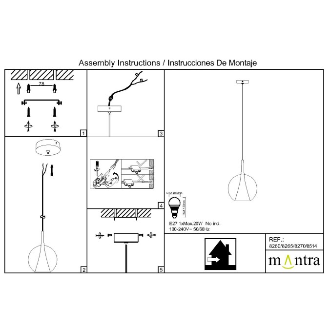 Floron de techo 1L serie ELSA Negro - 10x2.5h