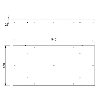 Floron de techo 7L serie ELSA Negro - 96x46x3h 2