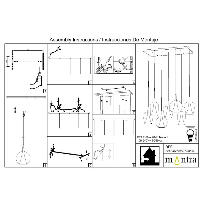 Floron de techo 7L serie ELSA Negro - 96x46x3h