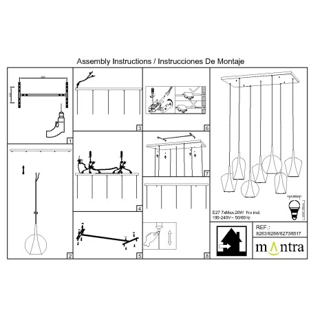 Floron de techo 7L serie ELSA Negro - 96x46x3h