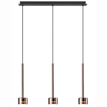 Colgante 3 Luces serie TONIC Cobre - 72x10x200h