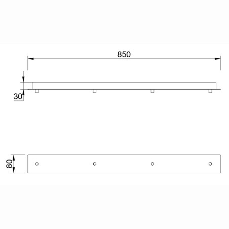 Floron de techo serie TONIC Negro - 85x8x3h