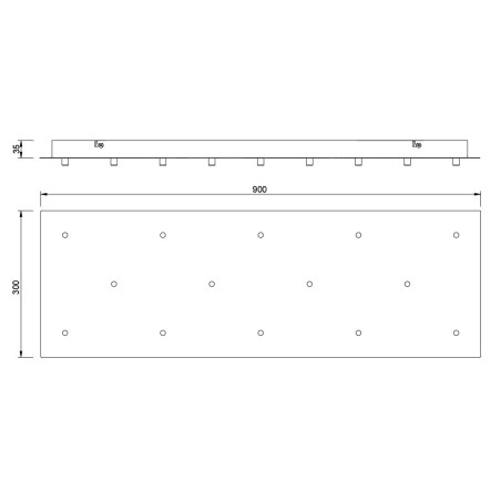 Floron de techo serie TONIC Negro - 90x30x3.5h