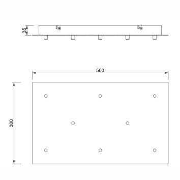 Floron de techo serie TONIC Negro - 50x30x3.5h 2