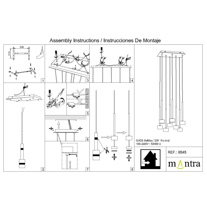 Floron de techo serie TONIC Negro - 50x30x3.5h