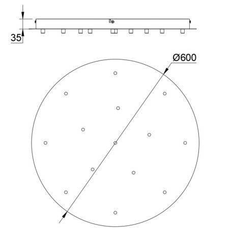 Floron de techo serie TONIC Negro - 60x3.5h