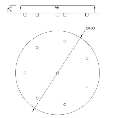 Floron de techo serie TONIC Negro - 40x3.5h
