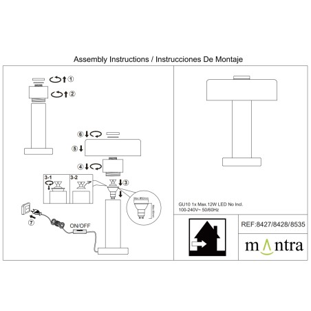 Sobremesa  serie GIN Oro rosa/Negro - 22x25h