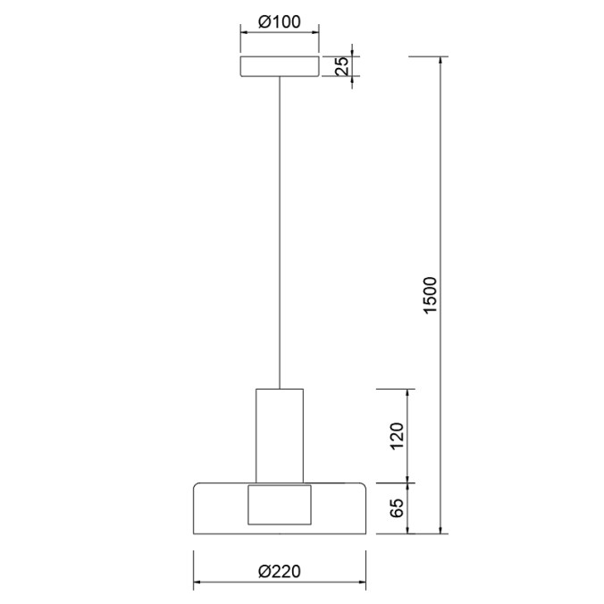 Lámpara GU10 serie GIN Negro - 22x150h