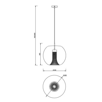 Colgante GU10  Cilindro serie KRISS Negro/Cromo - 40x38-180h 2