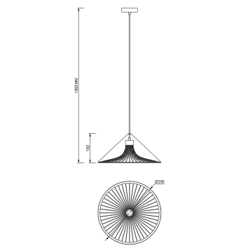 Colgante LED 9W Triangle serie KRISS Negro/Bronce - 39.5x20-180h 2