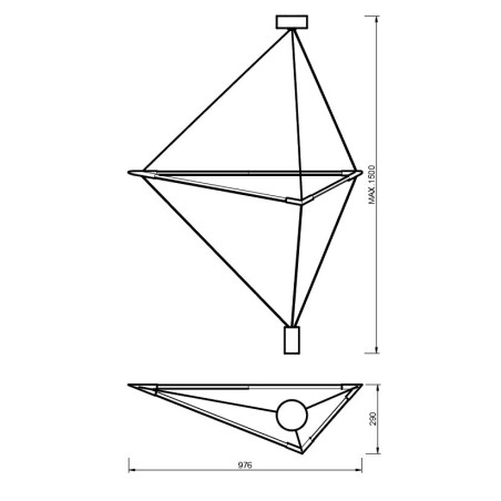 Colgante LED 7+26W Grande serie ELECTRA Negro - 97.6x29x150h
