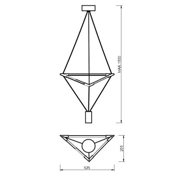 Colgante LED 7+14W Pequeño serie ELECTRA Negro - 52.5x25.5x150h 2