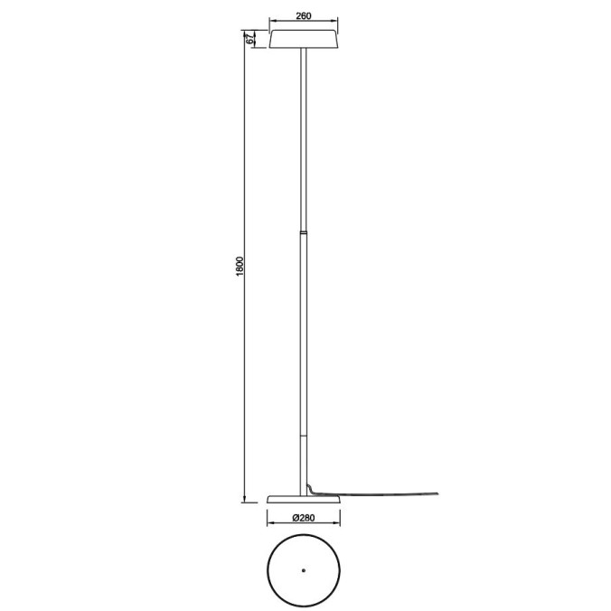 Pie De Salón  serie NOA II Blanco/Madera - 28x180h
