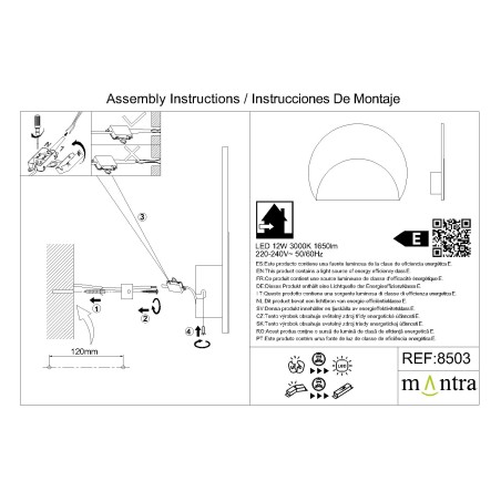 Aplique LED  serie MARMOL Blanco - 32x5h