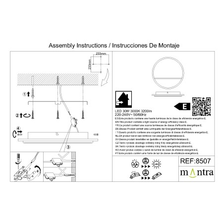 Plafón LED 20W serie MARMOL Blanco - 27.2x5.1h