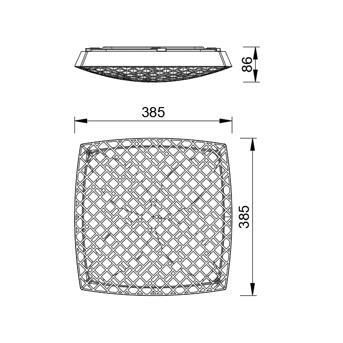 Plafón LED 56W Dimable serie URBAN Blanco - 38.5x38.5x8.6h