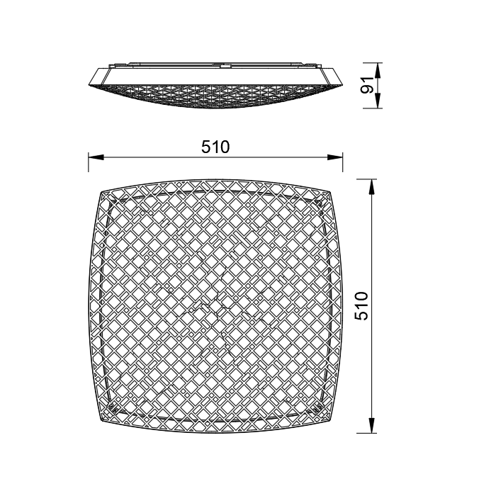 Plafón LED 80W Dimable serie URBAN Blanco - 51x51x9.1h