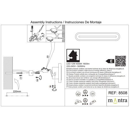 Aplique LED  serie TULUM Blanco - 40x10x4.5h