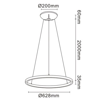 Colgante LED 40+15W serie RIUMAR Blanco - 62.8x100-210h 2