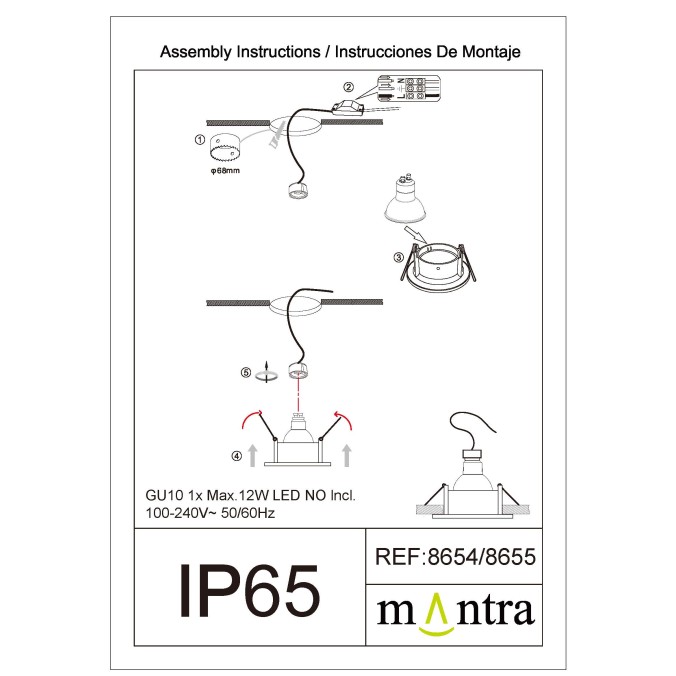 Empotrable  serie TAVIRA Blanco - 8.5x4h