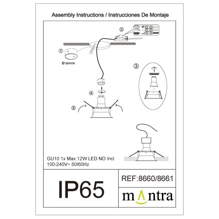Empotrable  serie KIEL Blanco - 6.6x3.5h