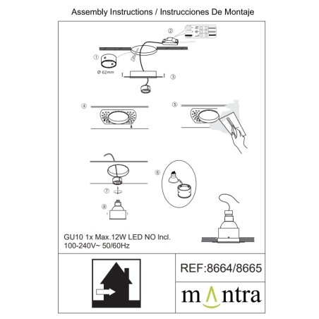 Empotrable  serie LANCES Blanco - 10.5x3.4h