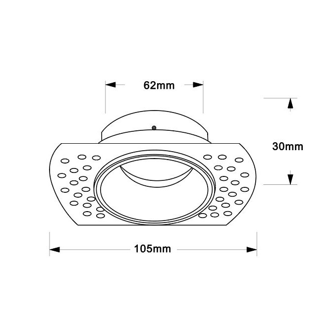 Empotrable  serie LANCES Negro - 10.5x3.4h