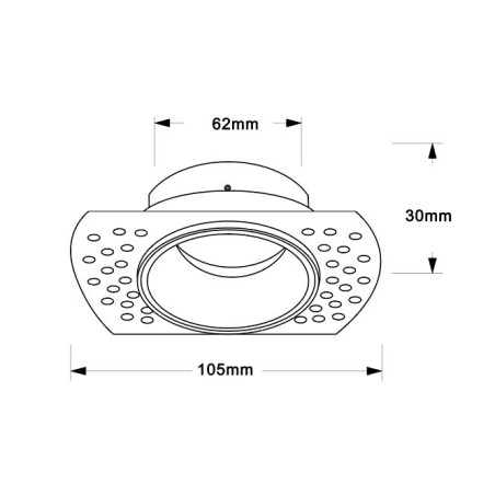 Empotrable  serie LANCES Negro - 10.5x3.4h