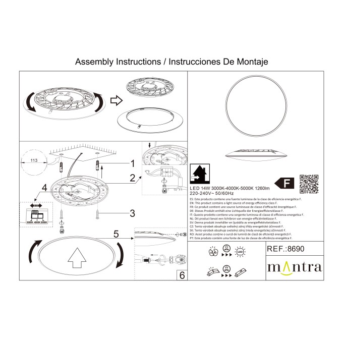 Plafón LED serie SLIM CCT Blanco - 25x4.6h