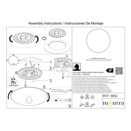 Plafón LED serie SLIM CCT Blanco - 46x6.6h