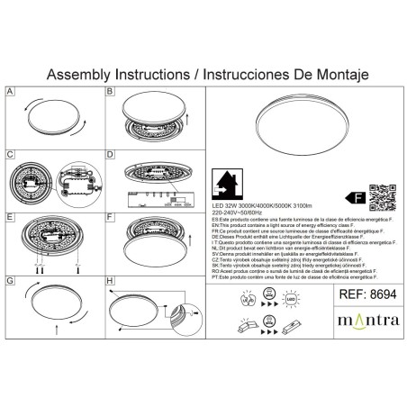 Plafón LED serie ZERO CCT Blanco - 37.6x5.2h