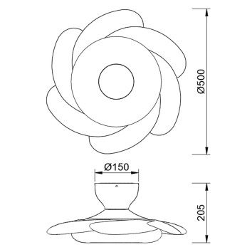 Plafón LED 24W Ventilador 24W serie FLOWER Blanco - 50x20.5h 2