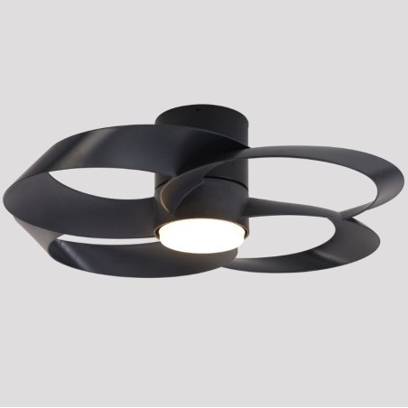 Plafón LED 24W Ventilador 22W serie ROSE Negro - 65x21h