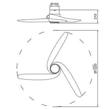 Plafón LED 24W Ventilador 30W serie GROENLAND Blanco - 122x21.5h 2