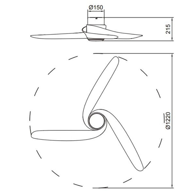 Plafón LED 24W Ventilador 30W serie GROENLAND Blanco - 122x21.5h
