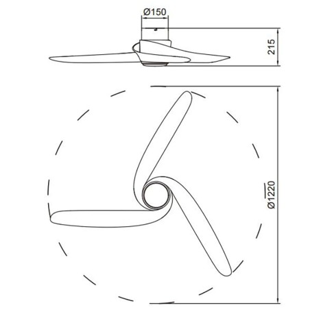 Plafón LED 24W Ventilador 30W serie GROENLAND Blanco - 122x21.5h