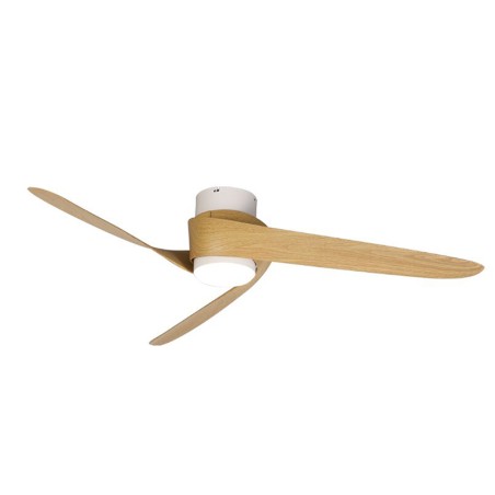 Plafón LED 24W Ventilador 30W serie GROENLAND Blanco+Madera - 122x21.5h
