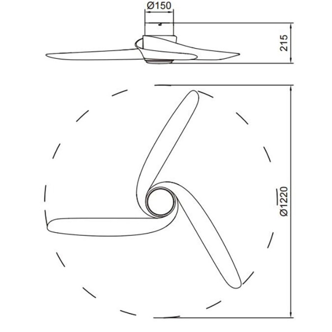 Plafón LED 24W Ventilador 30W serie GROENLAND Blanco+Madera - 122x21.5h